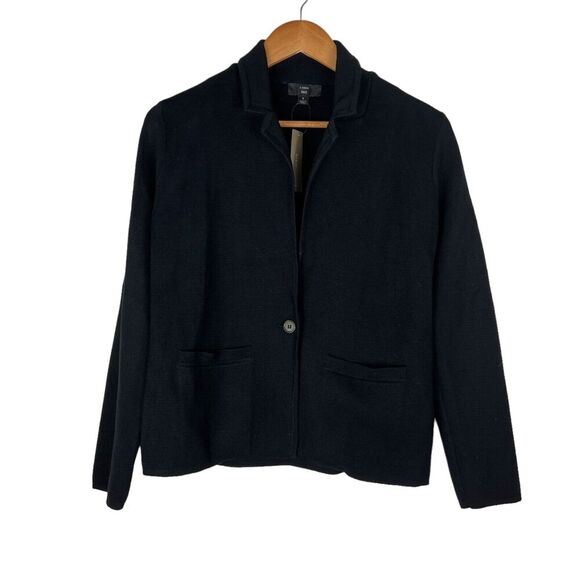 J. Crew Sweaters - J. Crew Cropped Single-button Sweater-blazer Knit Black NWT Small Wool Blend